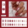 24Pcs/set Manicure Material Christmas Short False Nails DIY Nail Accessories Nail Supplies Christmas Short Fake Nails Snowflake