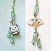 Stylish Cyan Pandas/Fan Phone Lanyard Trendy Han Costume Pendants Fashion Bamboo Joint Phone Charm Straps Ornaments