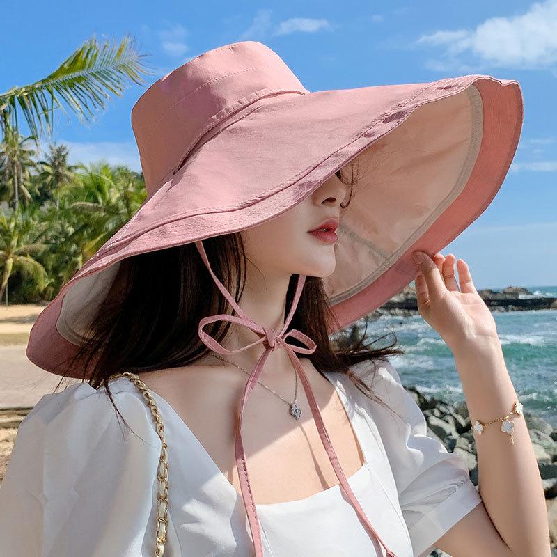 Hat women's bucket hat summer oversized brim sun protection hat UV protection outdoor sun hat foldable sun hat