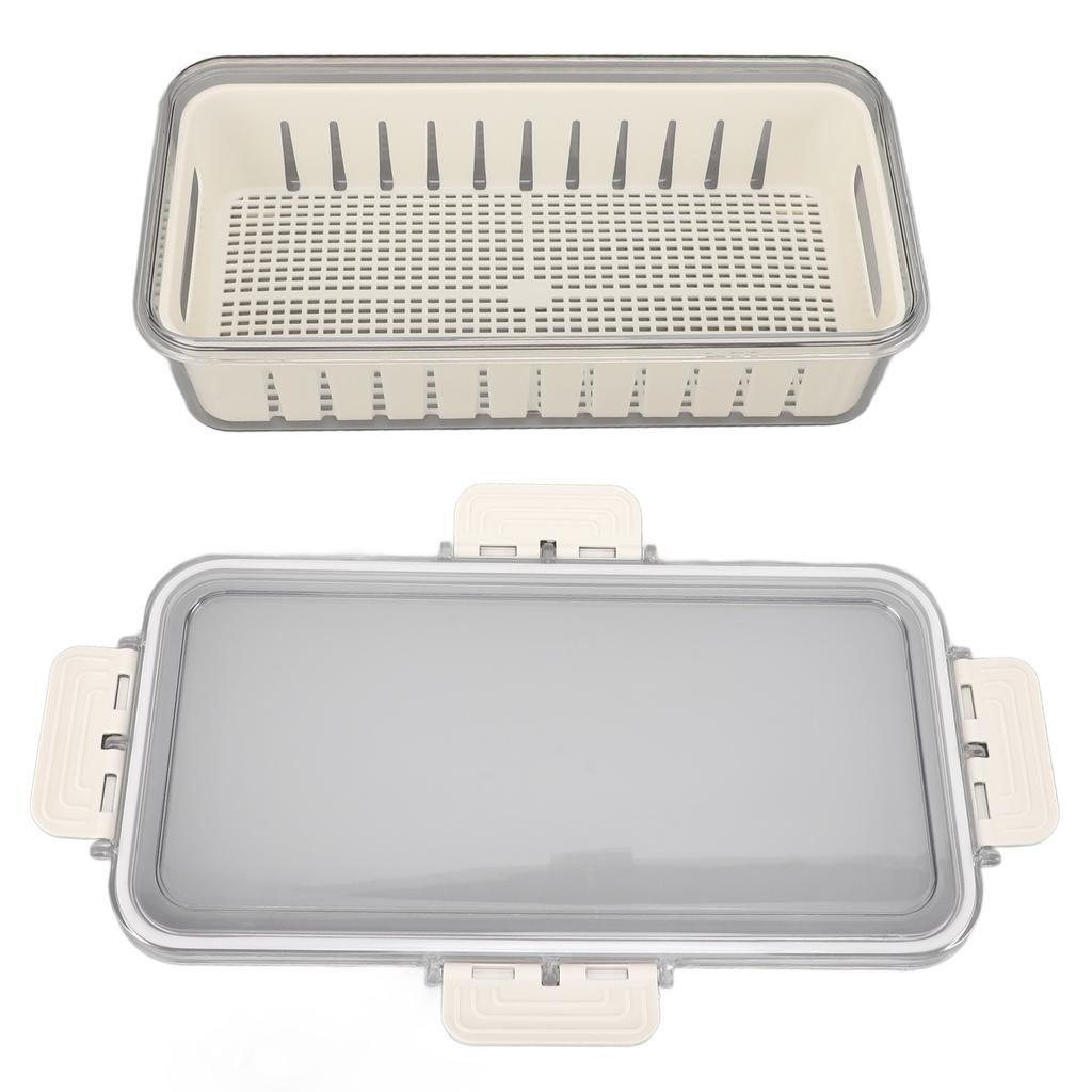 Refrigerator Fresh Food Storage Containers PET Multifunctional with Drainer Fridge Airtight Crisper for Kitchen Dining