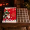 Santa Claus Theme Box Christmas Countdown Gift Packaging Box, Xmas Advent Calendar with 24 Slots, DIY Fillable Empty Present Storage Party Supplies
