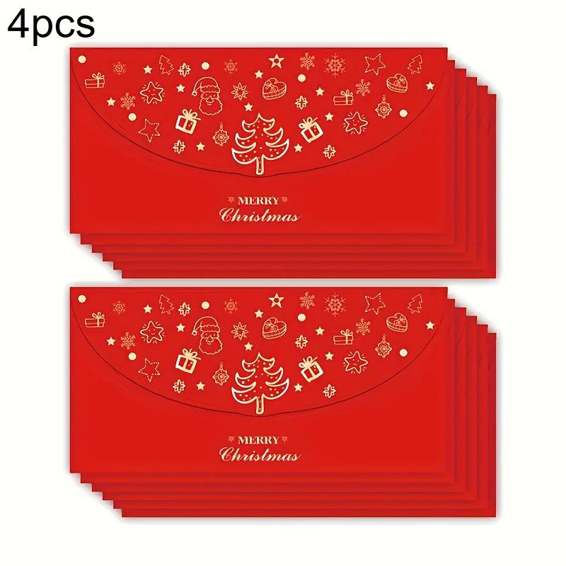 

4/8pcs Decorative Envelopes for Gifts, Featuring Golden Foil Designs, Perfect for Christmas, Festivals, New Year Celebrations