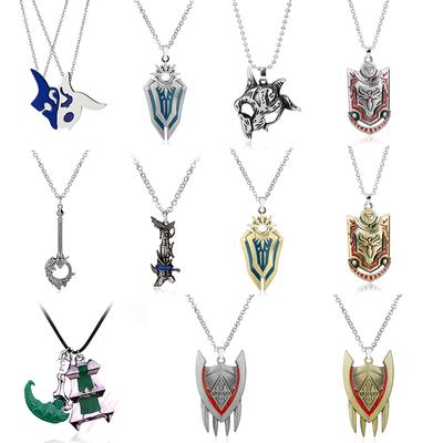 Spiel League Of Legend Waffe Halskette Hero League Rang Ahri Riven Yasuo Cosplay Halskette Männer Kette Schmuck Für Fans