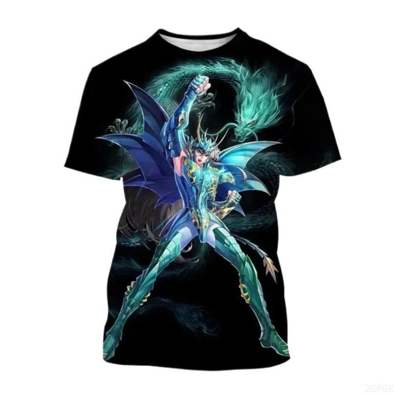 Anime Saint Seiya Bedrucktes T-Shirt 3D Kurzarm-T-Shirt Sommer Mode Harajuku Kinder Cartoon Top