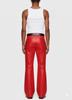 Red Jeans Style Bootcut Office Wear Pant Men's Genuine Lambskin Stylish Casual Design Leather
