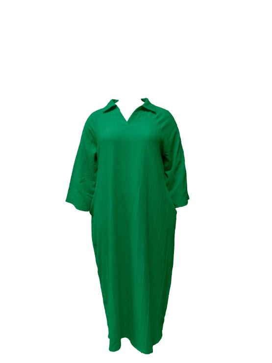 European Cross-Border Extra Large V-Neck Dress - Solid Color, Modern Style, Light Luxury