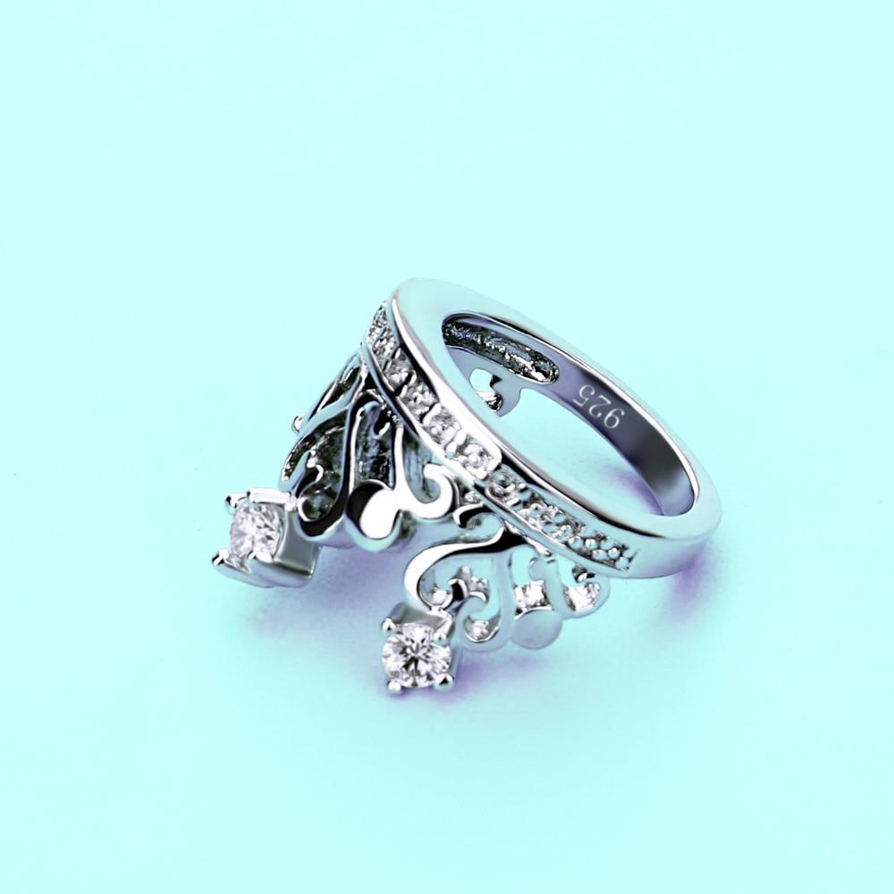 Summer Women's 925 Silver Ring Noble 17.5MM Crown Ring Female Luxury Jewelry AAA Cubic Zircon Inlaid Wedding Ring with GiftBox
