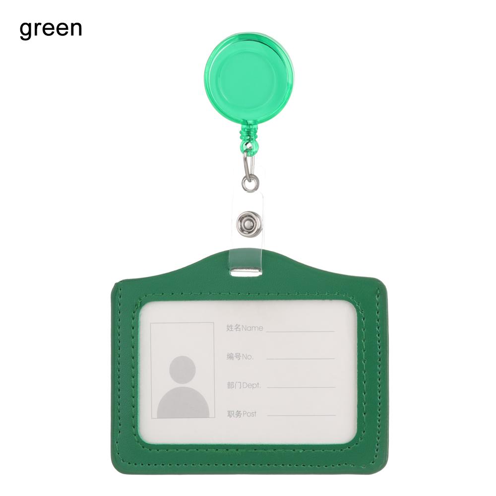 Bank Credit Card Holders Bus ID Identity Cards Case Multicolor Badge with Retractable Reel Work Card Cover PU Leather Cardholder