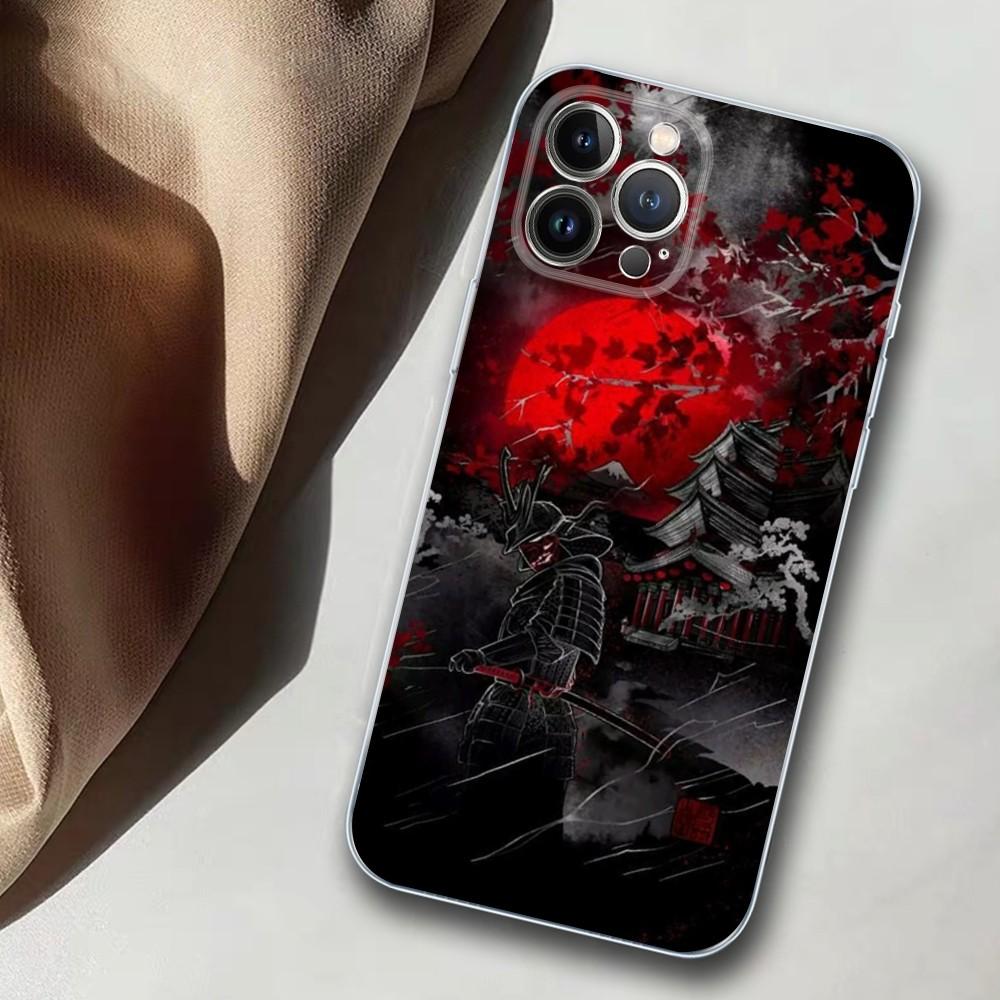 Japanese Warrior Samurai Phone Case For iPhone 14 11 12 13 Mini Pro XS Max Cover 6 7 8 Plus X XR SE 2020 Funda Shell