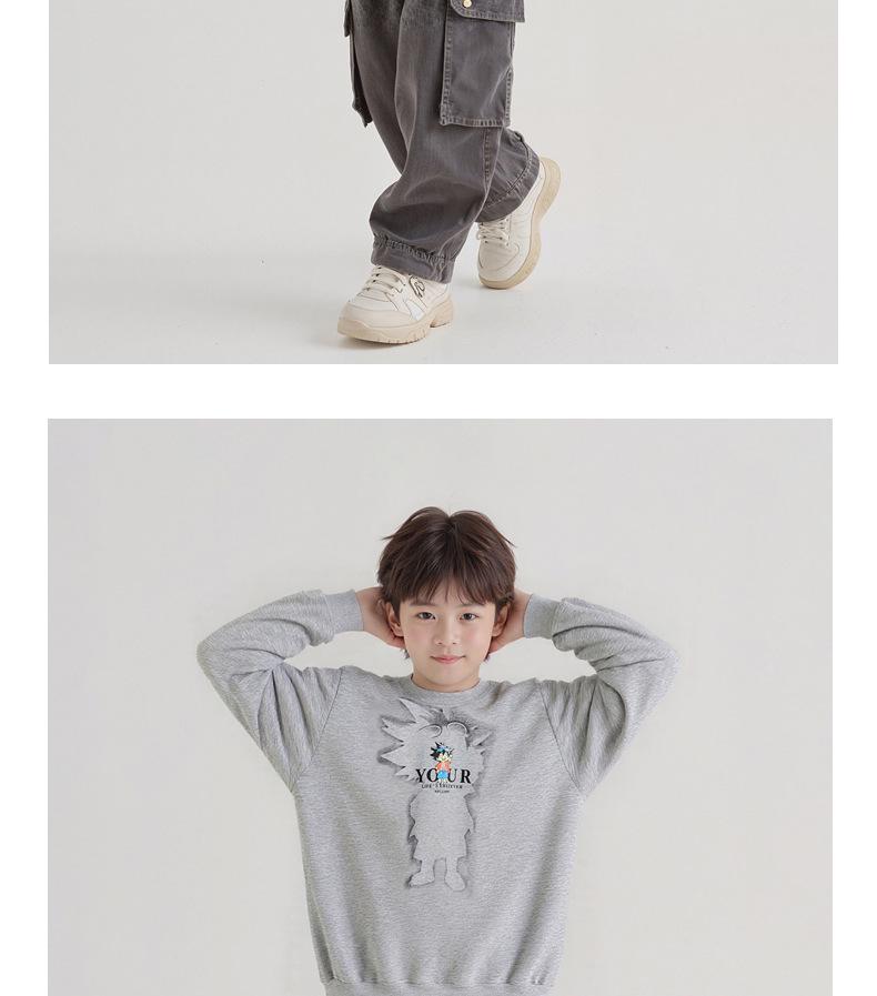 Korean Style Cartoon Sports Hoodie for Older Kids - Boys' Long Sleeve Top
