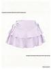 European Y2K Low-Waist Pleated Sports Skirt with Lace-up Design