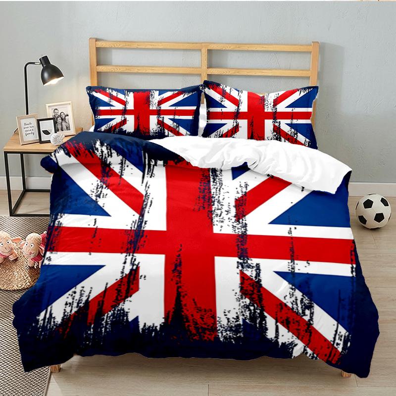 British Flag Artwork 3PCS Bedding set,Ideal for 1pc Duvet Cover And 2pcs Pillowcases Perfect for Fan gift,Ideal for Bedroom, Dormitory