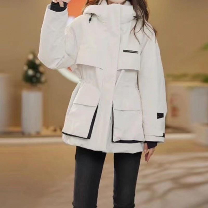 Утепленная теплая хлопковая одежда Женская Зимняя Новая Мода Приталенная Уличная Куртка S