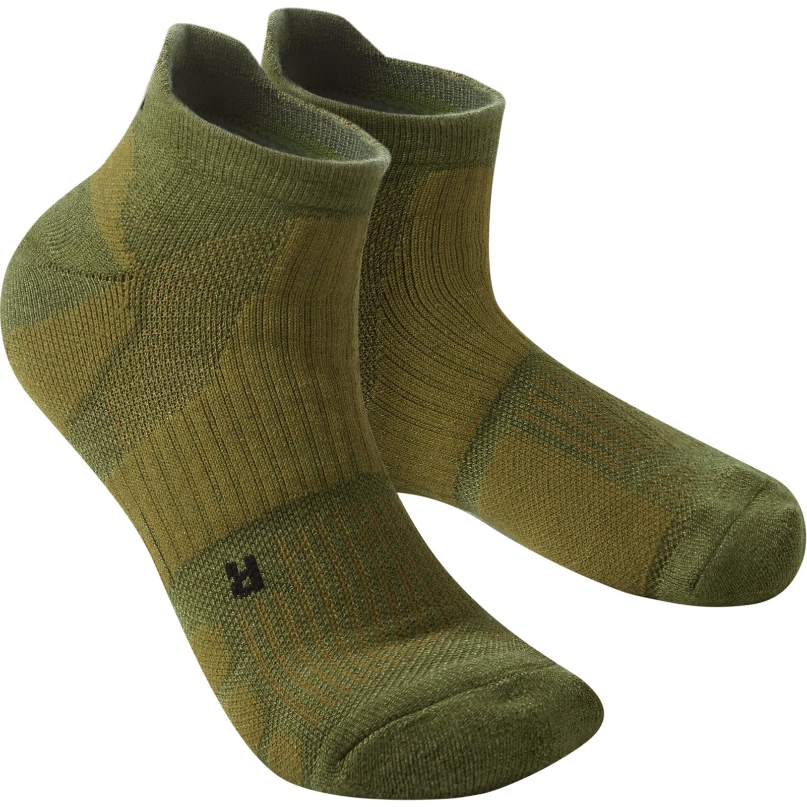 

FIRN Sports Носки для бега до лодыжки для трейлраннинга на открытом воздухе, амортизирующие, левый и правый, высокоэффективные носки, длина, короткие, кроссовки, бег, компрессионные, зелёный