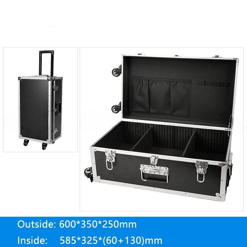 Aluminum Trolley Toolbox Shockproof Hardware Equipment Suitcase Instrument Protection Lockable Luggage Compartment