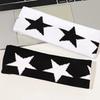 Star Embroidery Sports Headband for Running, Cycling, Yoga Black Headbands for Women No Slip Soft Hair Accessories