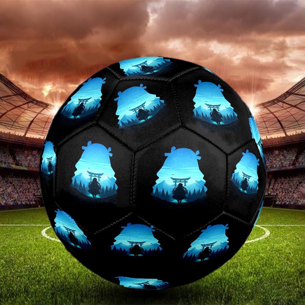 1pc Demon Slayer Kimetsu No Yaiba Football Soccer Ball Size 5 Indoor Soccer Ball Fashion Colorful  Backyard Game -Great For Sports Fans Gift HE5