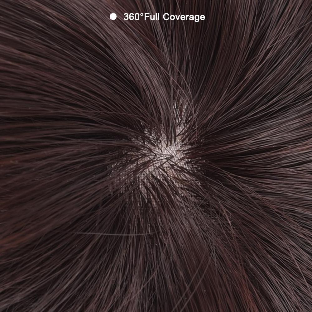 Mèche de perruque à frange aérienne Invisible Frange en soie haute température Patch de perruque pour filles Sans marques sur le dessus de la tête Perruque de réparation capillaire KTB