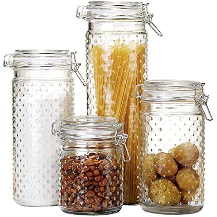 Lot De Bocaux - DKD Home Decor - Standard - Acier Inoxydable - Verre - Transparent