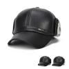Premium Quality Faux Leather Bomber Trapper Ear Warm Cap For Elderly Men