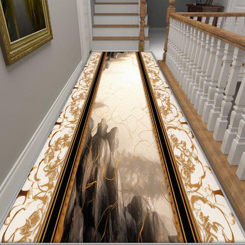 Modern Senior Home Corridor Decoration Carpet Lint-free Large Size Hall Long Rug Soft Hotel Hallway Non-slip Mat Easy Cleaning