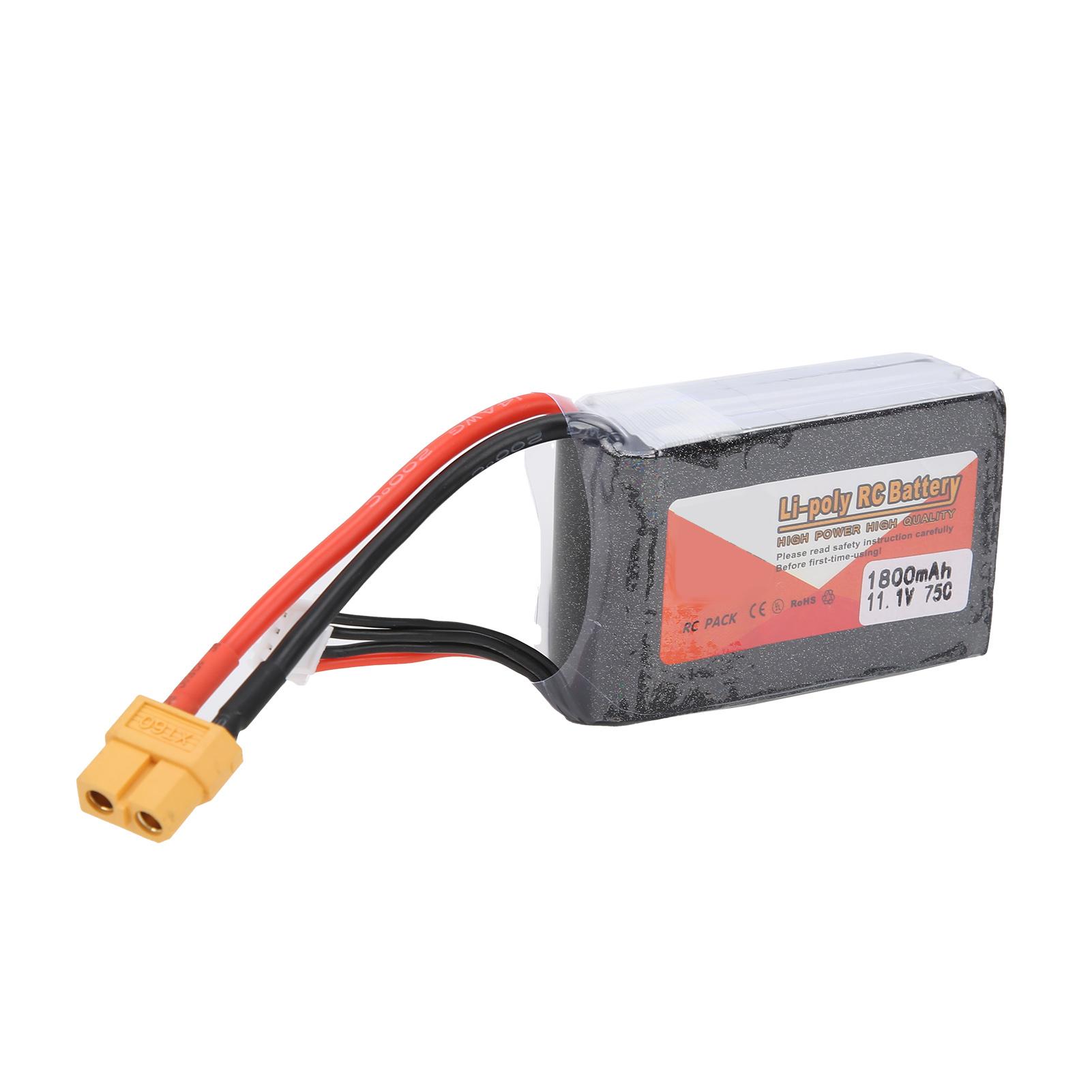 

Акумуляторний блок LiPo 11,1 В 1800 мАг 3S 75C зі штекером XT60 Акумулятор для радіокерованої машини, човна, вантажівки, гелікоптера