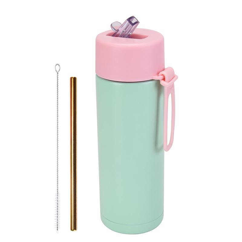 650Ml Sports Kettle Portable Silicone Handle Straw Water Cup Meidakou Stainless Steel Thermos Cup