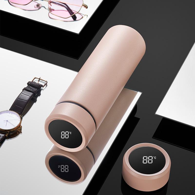 Portable Large-capacity Intelligence Thermos Cup 500ml Vacuum Flasks Stainless Steel Thermos Cup Water Bottle Travel Tea Mug Office Thermos Cup