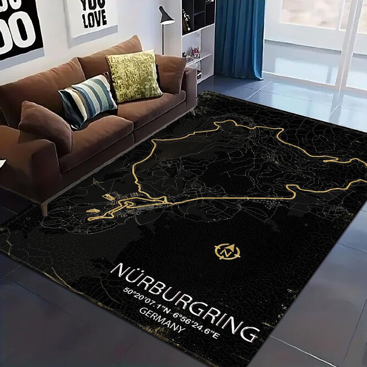 

Nürburgring Track Map Rug – Fade-Resistant Polyester Rectangle Mat for Bedroom or Living Room Indoor Decor 40x60cm