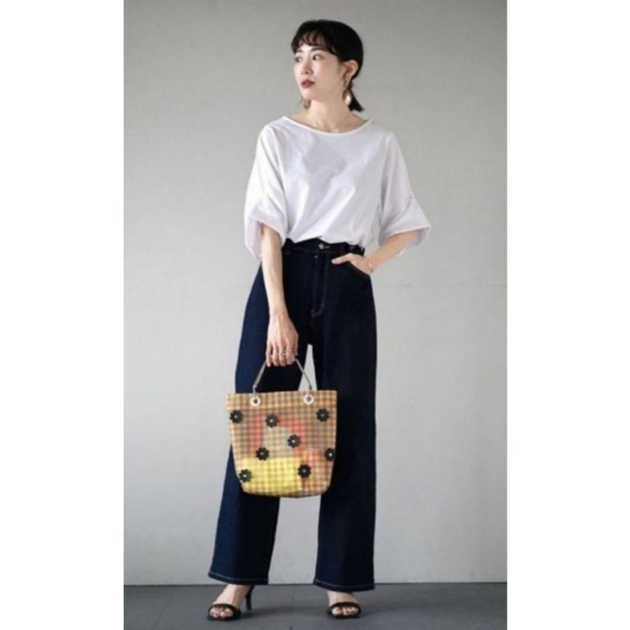 Cotton Blends T-shirt for Women Summer Japanese Solid Color Round Neck Flared Sleeve Basic Elegant Top