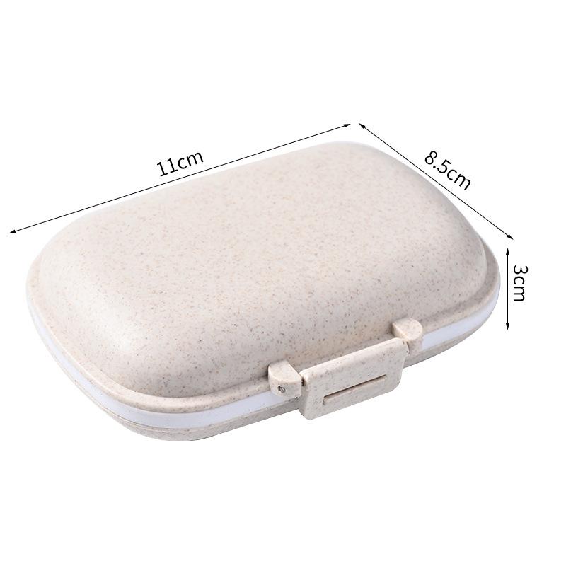 Mini przenośny 8 kratek pojemnik na tabletki organizer na leki podróżne pojemnik na tabletki z pszenicą do przechowywania dozownik do leków