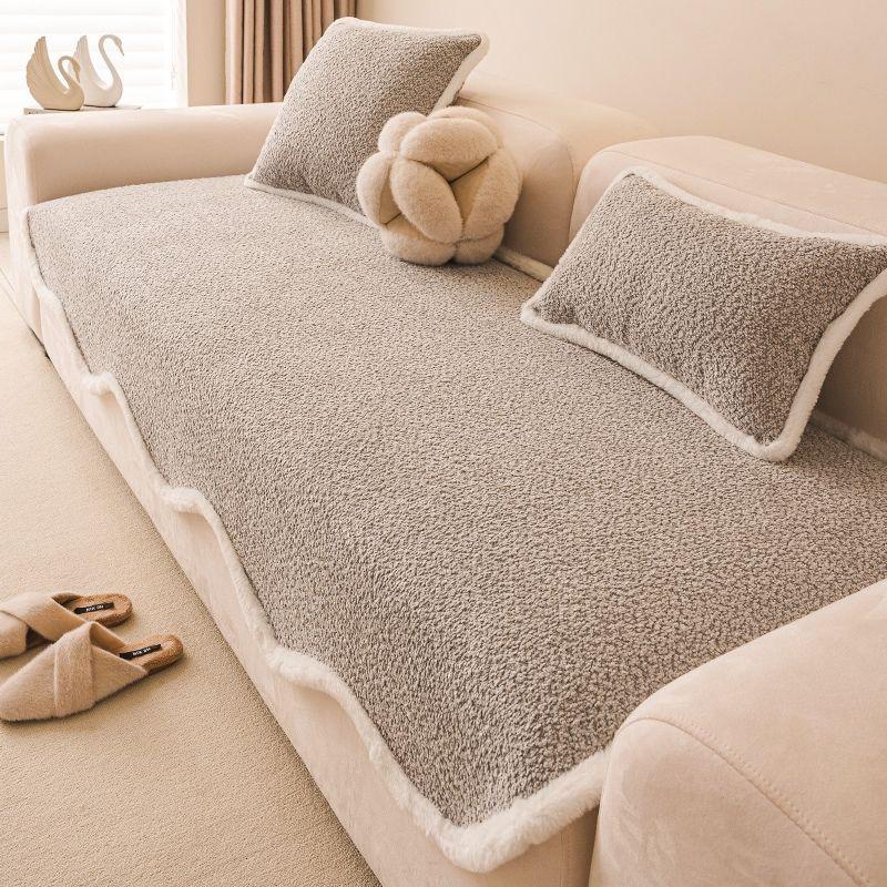 

Rabbit Plush Sofa Cushion Autumn Winter Colorful Cushion Alien Fixed Anti Slip Cover New Covers Cloth Towel Universal L Mat 70*70cm