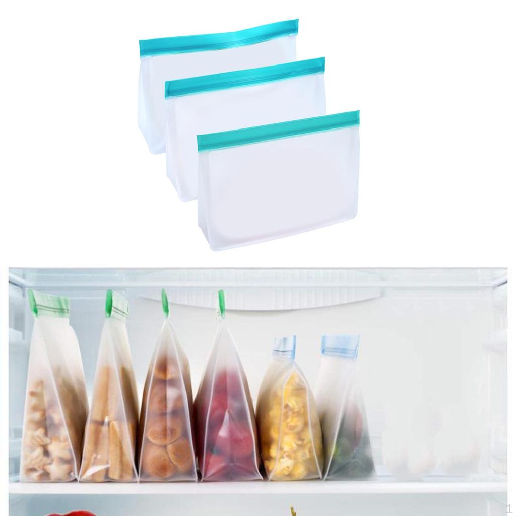 Cheap 3x Food Storage Fresh Bag PEVA Meat Fruits BPA Free Freezer