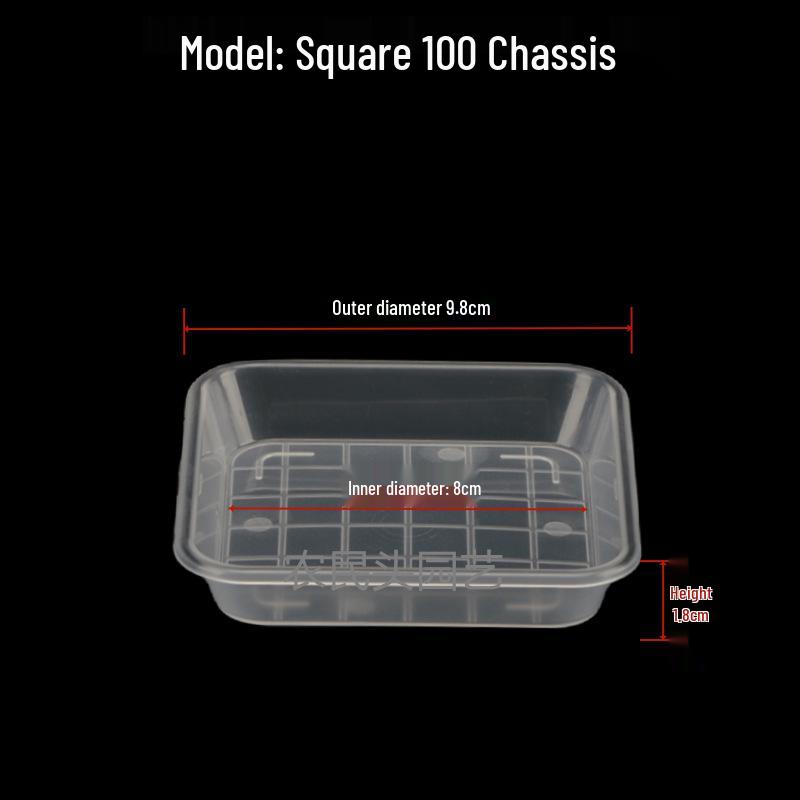 Transparent Square Orchid Hydroponic Pot with Observation Basket
