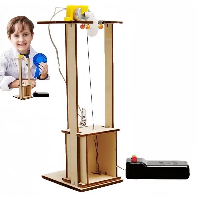 Diy Science Project Kit Puzzle Toys Creative Education Diy Detailed Guide Electric Elevator Lift Model Gifts For Children Adults