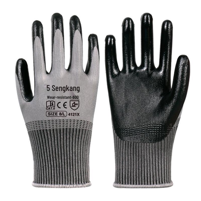 

Перчатки нитриловые противоскользящие, 13-го класса вязки: Износостойкая конструкция для защиты от приливов.