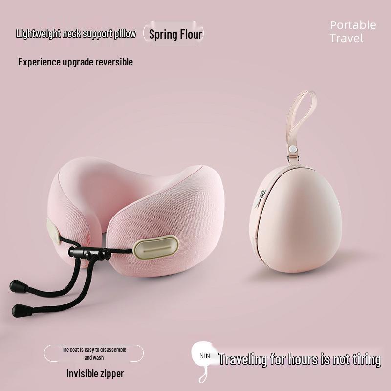 Portable U-Shaped Travel Neck Pillow for Long-Distance Car Rides - Collapsible Cervical Support Pillow