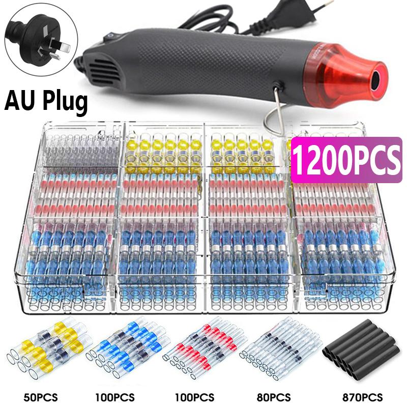 50/600/1200PCS Heat Shrink Butt Wire Cable Splice Terminal Kit Waterproof Crimp Terminals Solder Seal Electrical Marine Cable