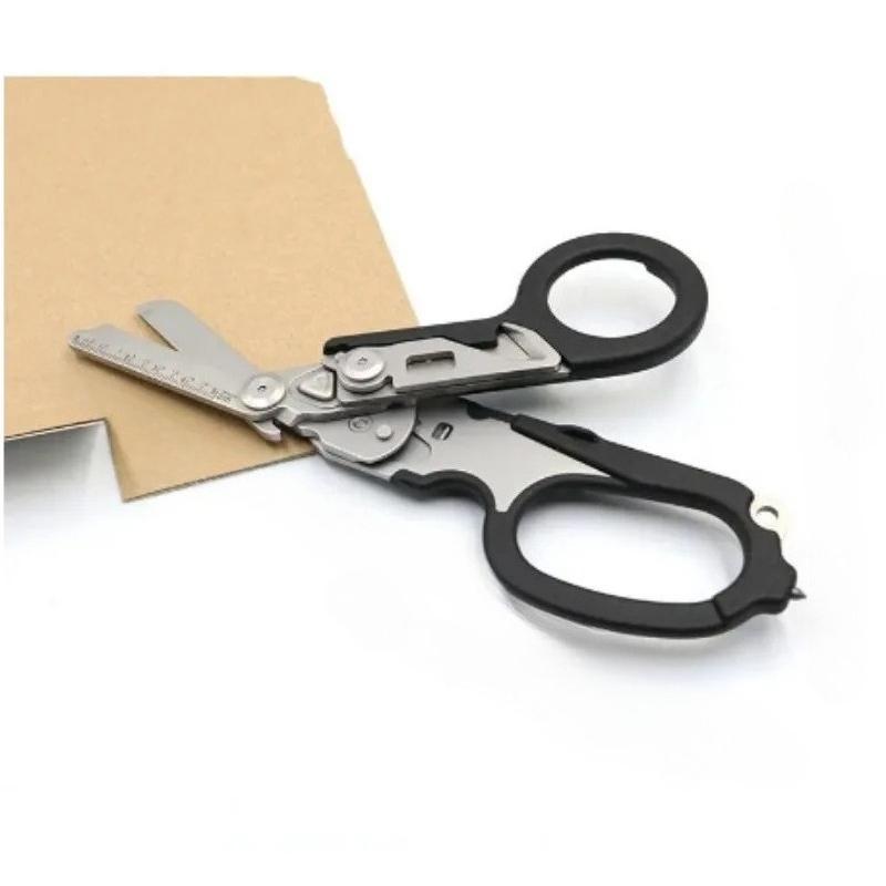 6-in-1 Multifunctional Tactical Folding Scissors - Emergency Rescue Tool with Belt Cutter & Glass Breaker