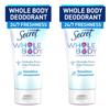 Secret Crème Déodorante Corps Entier Sans Parfum 85g 2 Pièces