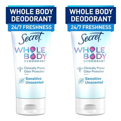 Secret Full Body Deodorant Cream Unscented 85g 2 Pcs