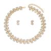 Hochzeit Braut Halskette Ohrringe Schmuckset Diamantlegierung Accessoires Leichter Luxus