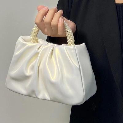 Girls' Mini Cloud Pearl Handbag: Versatile Fashion Shoulder & Messenger Bag