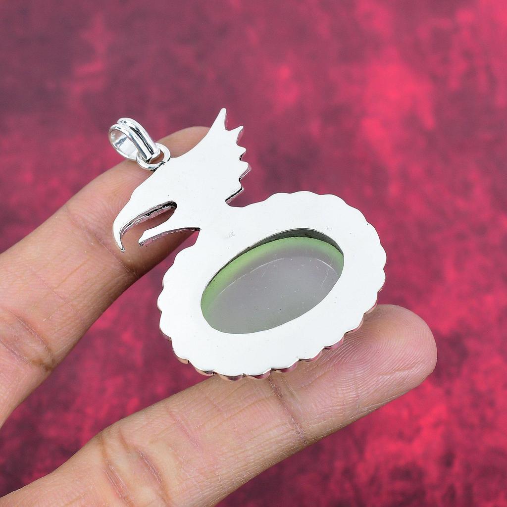 Aqua Chalcedon Ručně vyráběné šperky z drahokamů, 925 Ryzí stříbro Přívěsek Unikátní design Šperky, Pro ženy