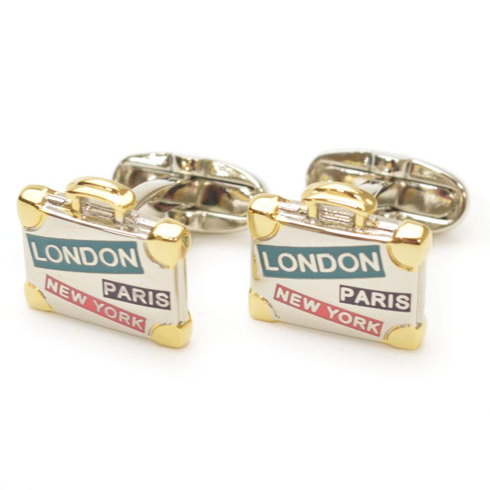 Paul Smith Trunk Case Motif eps20s205 M1A CUFF ASUITC Suitcase Silver Multi Men's Cufflinks, Cufflink,