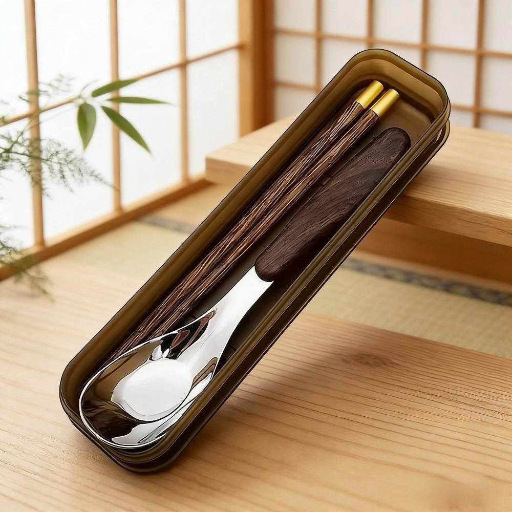 Wood Grain Handle Wooden Chopsticks Set Japanese Style Two-Piece Tableware  Student Use
