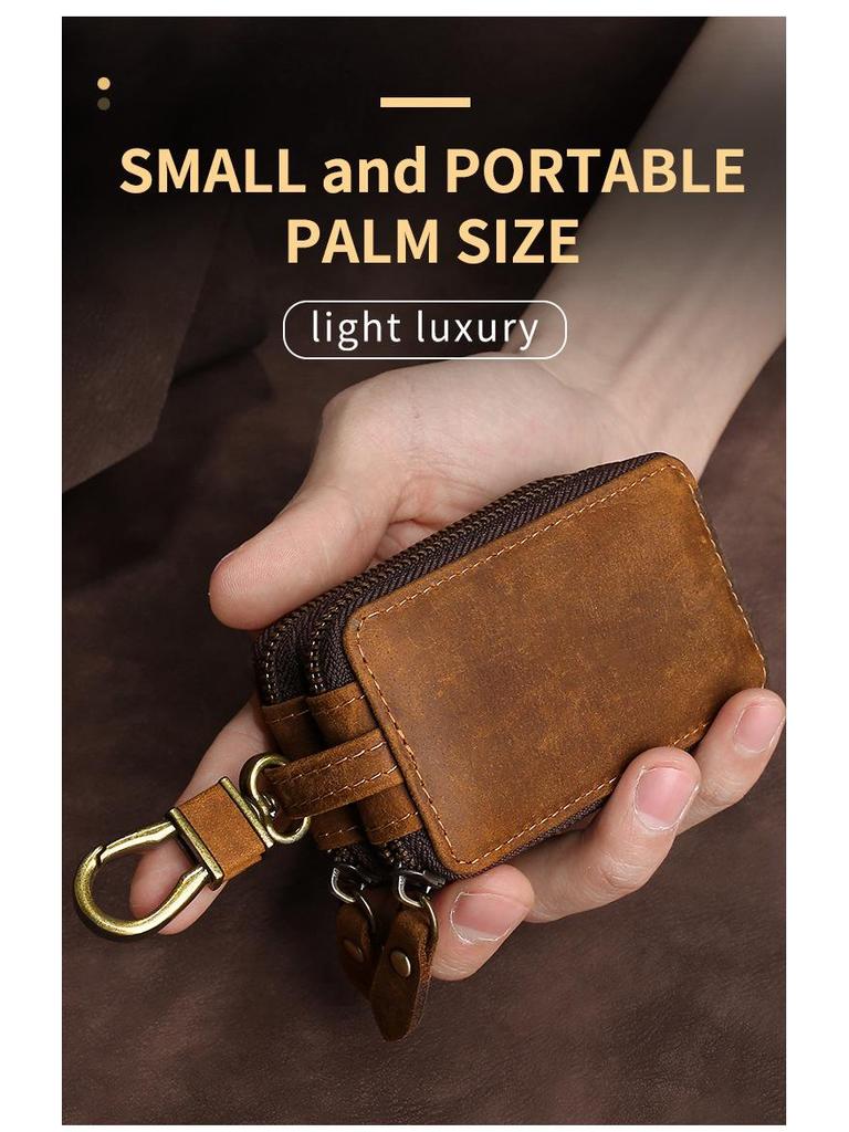 General Motors Multifunctional Leather Car Key Case with Dual Zippers