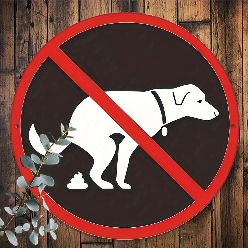 Red x Vintage Aluminum Dog Poop Metal Sign Heavy Duty Pet Waste Decoration for Home Cafe