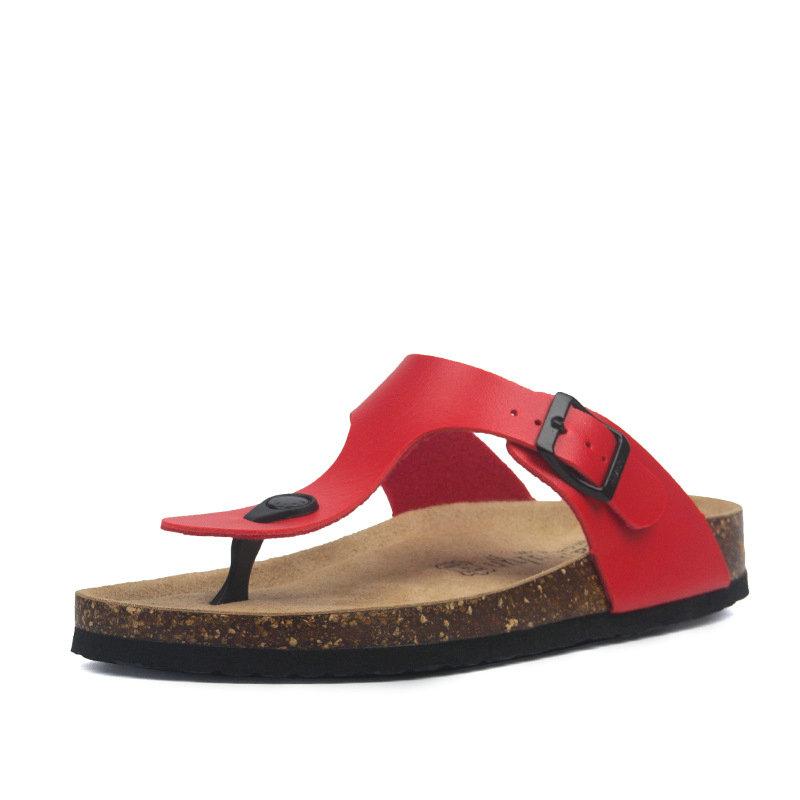 Fashion New Summer Cork Slippers Shoe Women Casual Mixed Color PU Flip Flops Holiday Beach Slides Flat With Plus Size 35-45