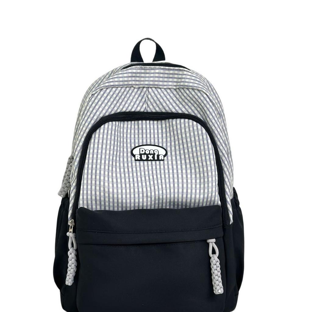 Schoolbag Sweet Japanese Literary Plaid Backpack Korean Version Middle and High School Student Computer School Bag Casual Lightweight Versatile